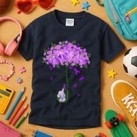 ILl Remember For You Purple Elephant AlzheimerS Awareness Kids T-Shirt thumb 3