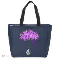ILl Remember For You Purple Elephant AlzheimerS Awareness Tote Bag thumb 0
