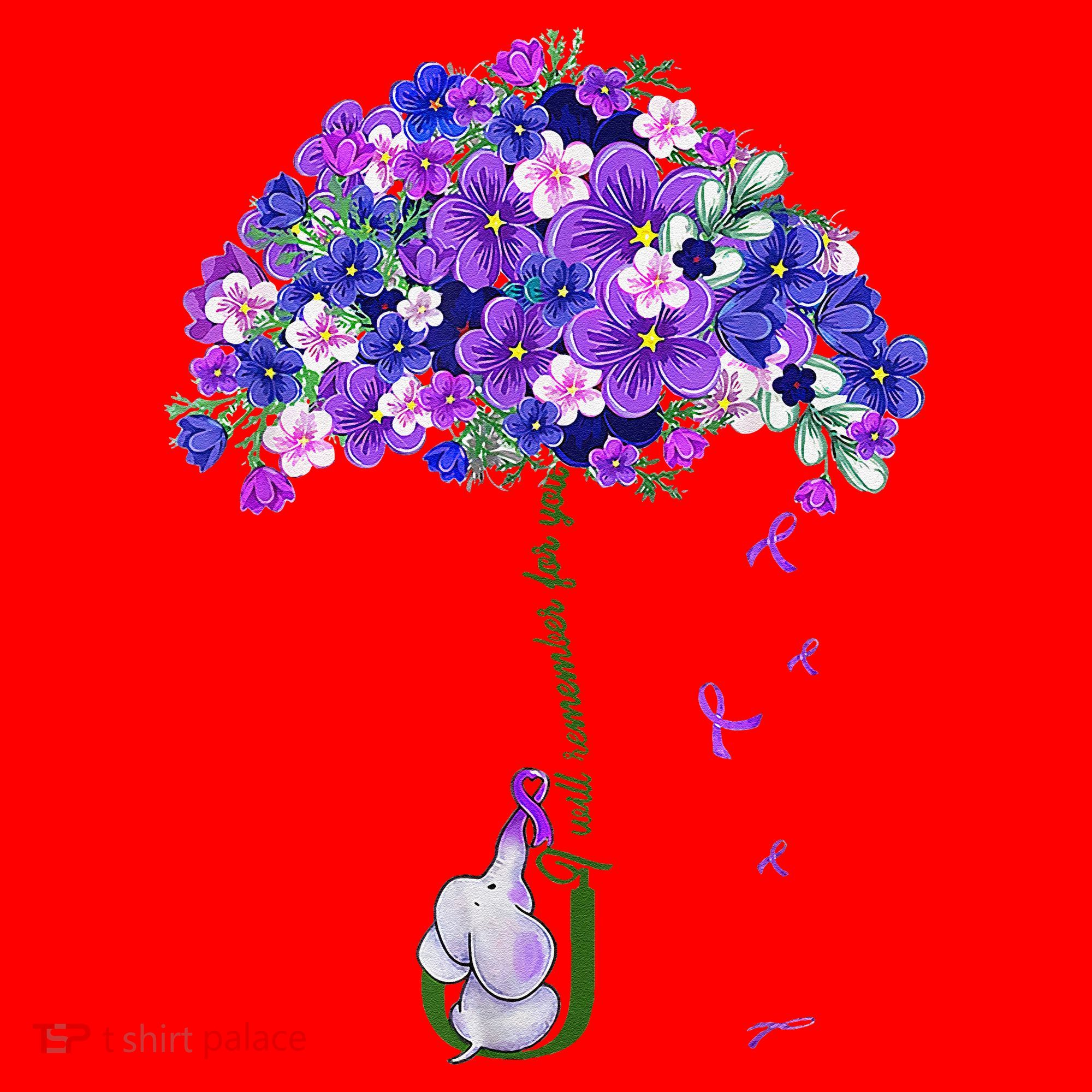 ILl Remember For You Purple Elephant AlzheimerS Awareness Santa Hat