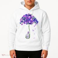 ILl Remember For You Purple Elephant AlzheimerS Awareness Hoodie thumb 2