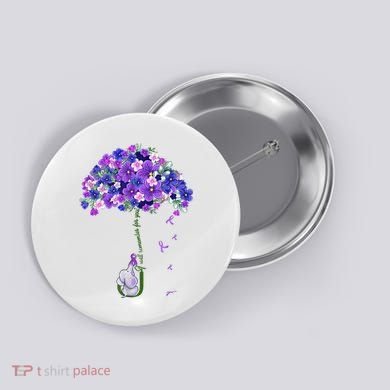 ILl Remember For You Purple Elephant AlzheimerS Awareness Button