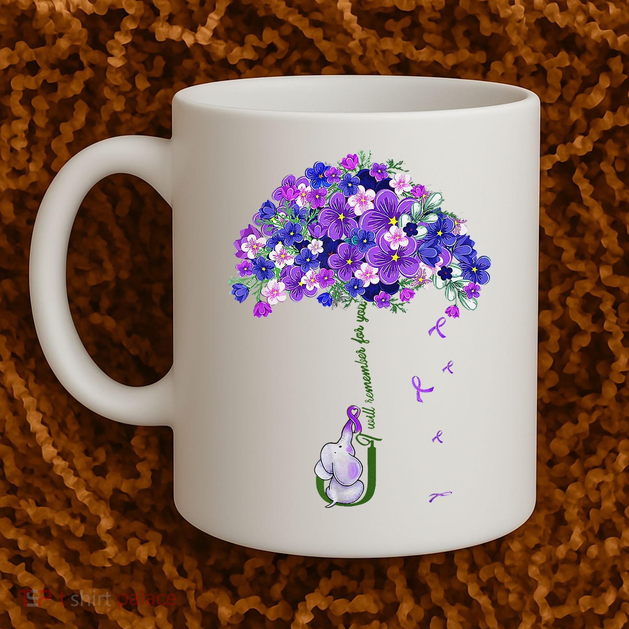 ILl Remember For You Purple Elephant AlzheimerS Awareness Coffee Mug