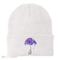 ILl Remember For You Purple Elephant AlzheimerS Awareness Beanie thumb 0