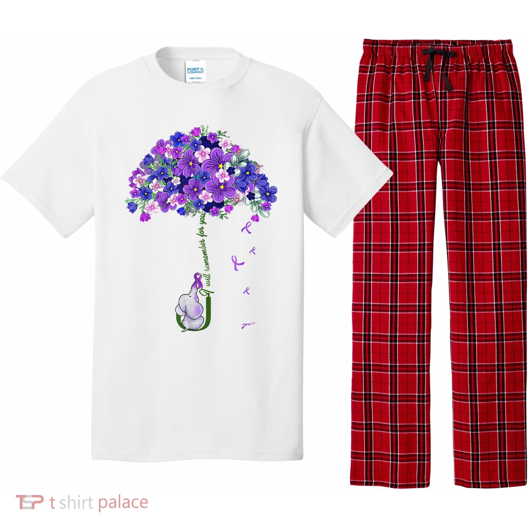 ILl Remember For You Purple Elephant AlzheimerS Awareness Pajama Set