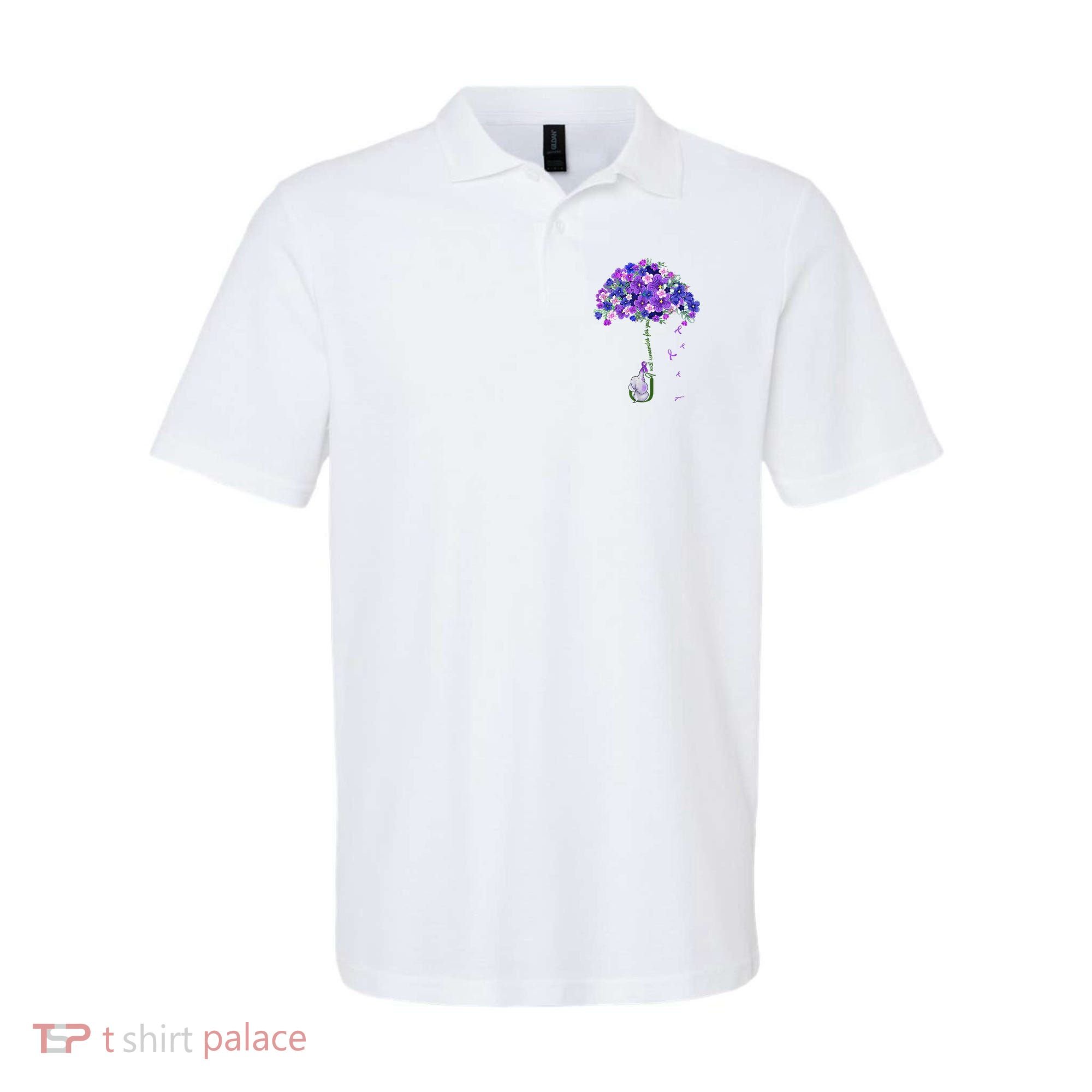 ILl Remember For You Purple Elephant AlzheimerS Awareness Polo
