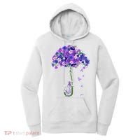 ILl Remember For You Purple Elephant AlzheimerS Awareness Women's Hoodie thumb 0