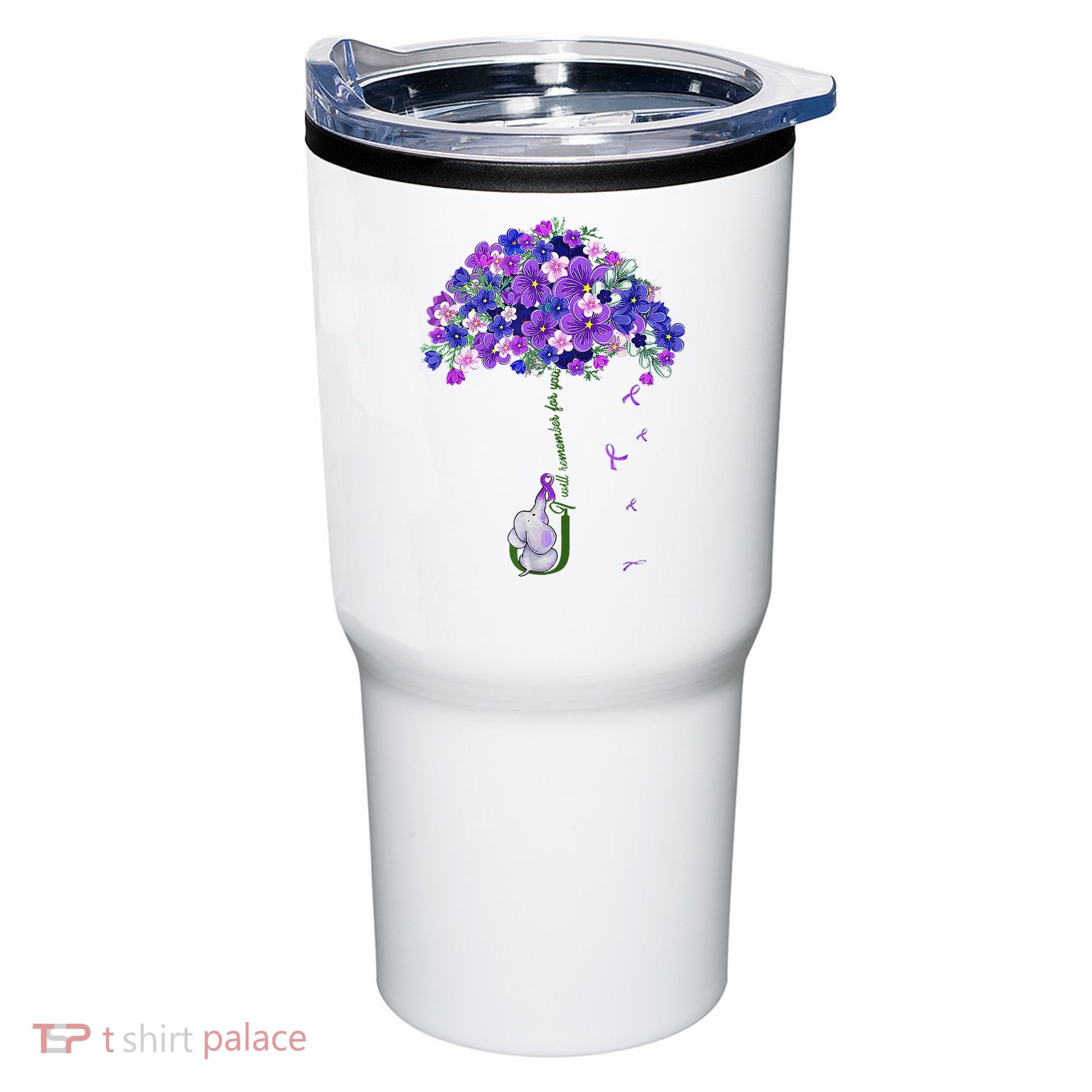ILl Remember For You Purple Elephant AlzheimerS Awareness Tumbler