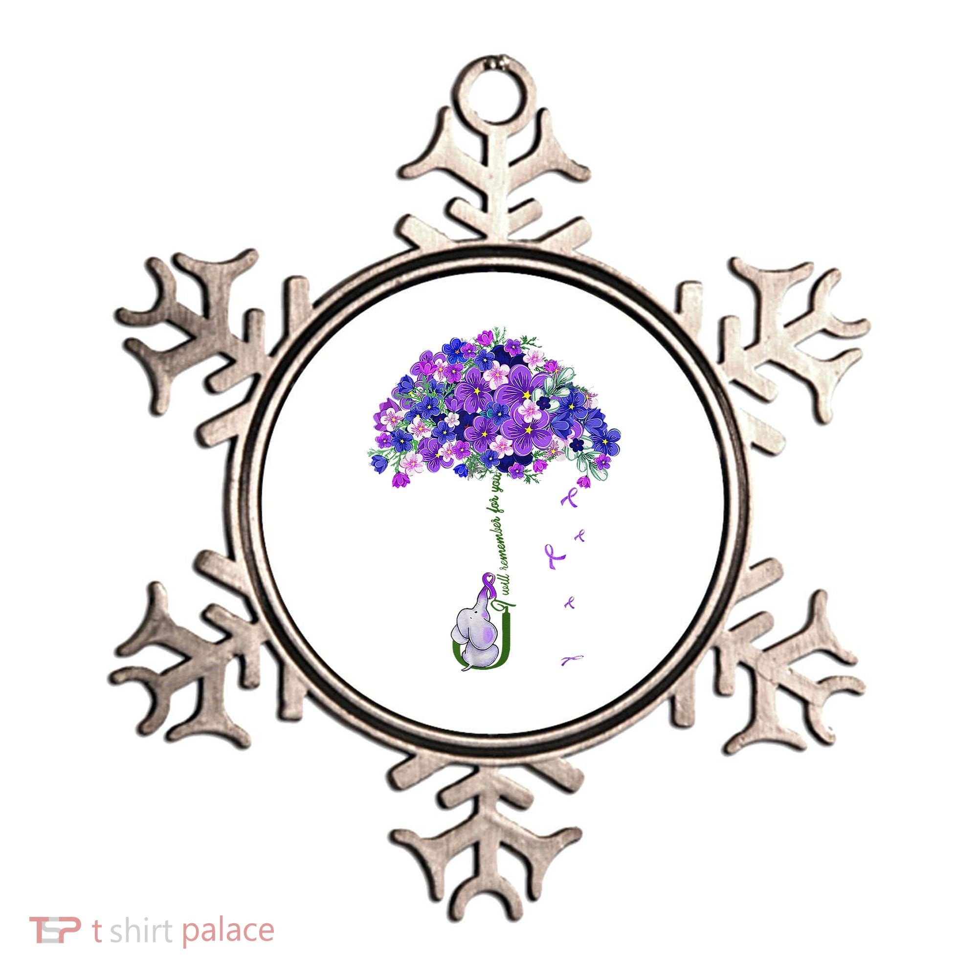ILl Remember For You Purple Elephant AlzheimerS Awareness Ornament