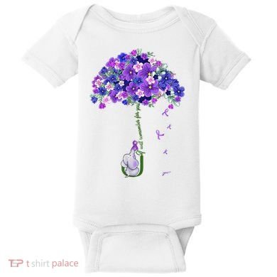 ILl Remember For You Purple Elephant AlzheimerS Awareness Baby Bodysuit