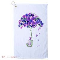 ILl Remember For You Purple Elephant AlzheimerS Awareness Golf Towel thumb 0