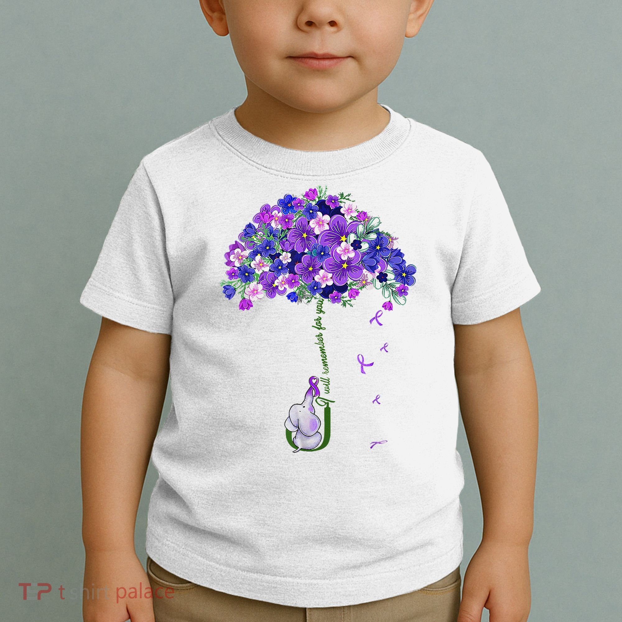 ILl Remember For You Purple Elephant AlzheimerS Awareness Toddler T-Shirt