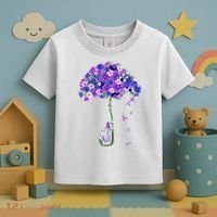 ILl Remember For You Purple Elephant AlzheimerS Awareness Toddler T-Shirt thumb 3