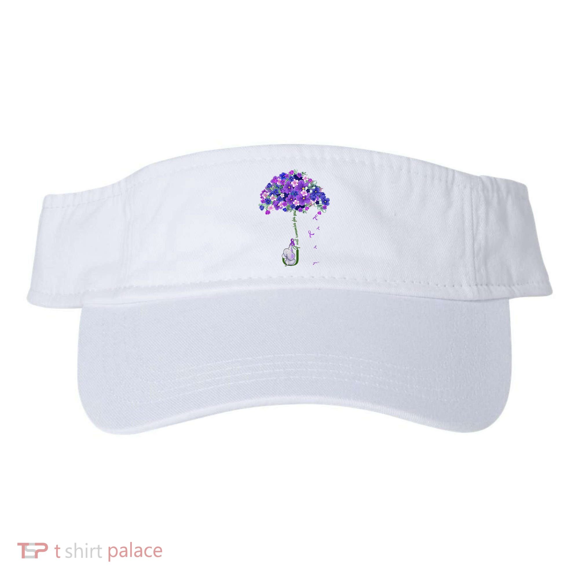 ILl Remember For You Purple Elephant AlzheimerS Awareness Visor