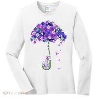 ILl Remember For You Purple Elephant AlzheimerS Awareness Women's Long Sleeve Shirt thumb 0