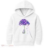 ILl Remember For You Purple Elephant AlzheimerS Awareness Kids Hoodie thumb 0
