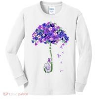 ILl Remember For You Purple Elephant AlzheimerS Awareness Kids Long Sleeve Shirt thumb 0
