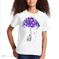 ILl Remember For You Purple Elephant AlzheimerS Awareness Kids T-Shirt thumb 2