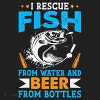 I Rescue Fish From Water And Beer From Bottles Fisherman Beanie thumb 2