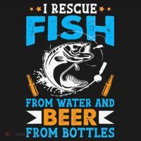 I Rescue Fish From Water And Beer From Bottles Fisherman Ornament thumb 1