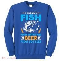 I Rescue Fish From Water And Beer From Bottles Fisherman Sweatshirt thumb 0