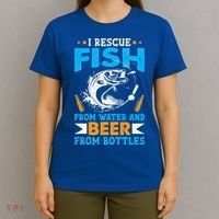 I Rescue Fish From Water And Beer From Bottles Fisherman T-Shirt thumb 4