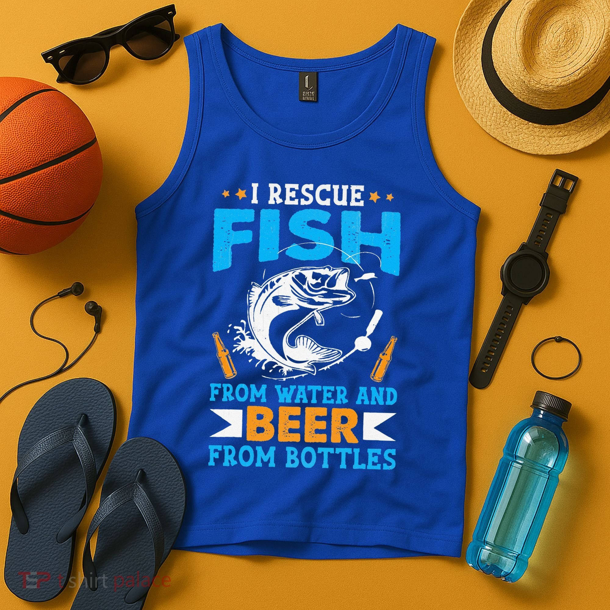 I Rescue Fish From Water And Beer From Bottles Fisherman Tank Top