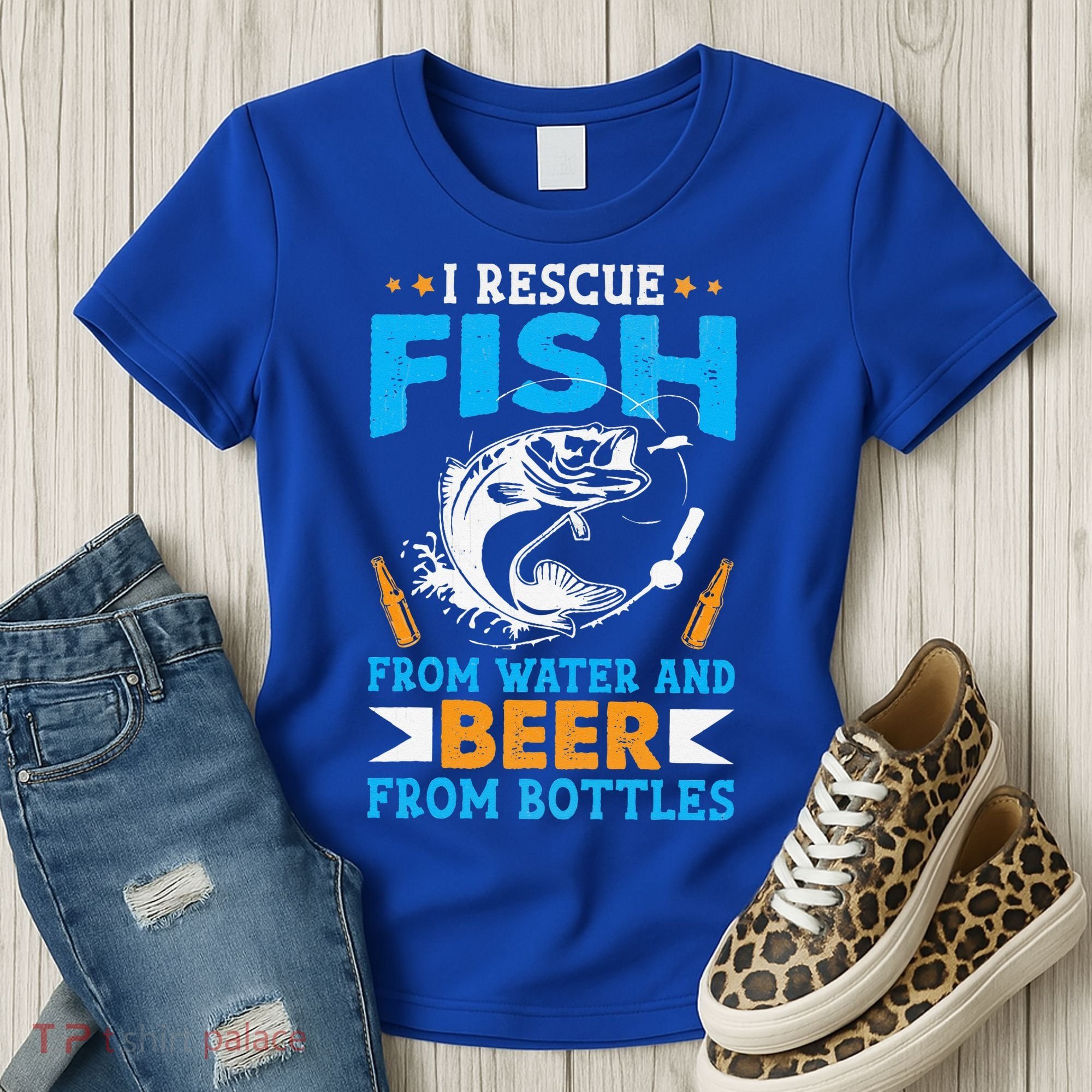 I Rescue Fish From Water And Beer From Bottles Fisherman Women's T-Shirt