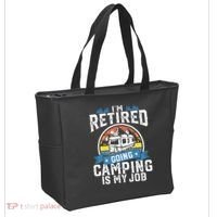 Im Retired Going Camping Is My Job Funny Retirement RV Gift Tote Bag thumb 2