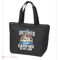 IM Retired Going Camping Is My Job Funny Retirement Rv Gift Tote Bag thumb 3