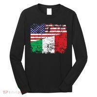 ITALIAN ROOTS Half American Flag USA ITALY FLAG Long Sleeve Shirt thumb 0