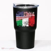 ITALIAN ROOTS Half American Flag USA ITALY FLAG Tumbler thumb 0