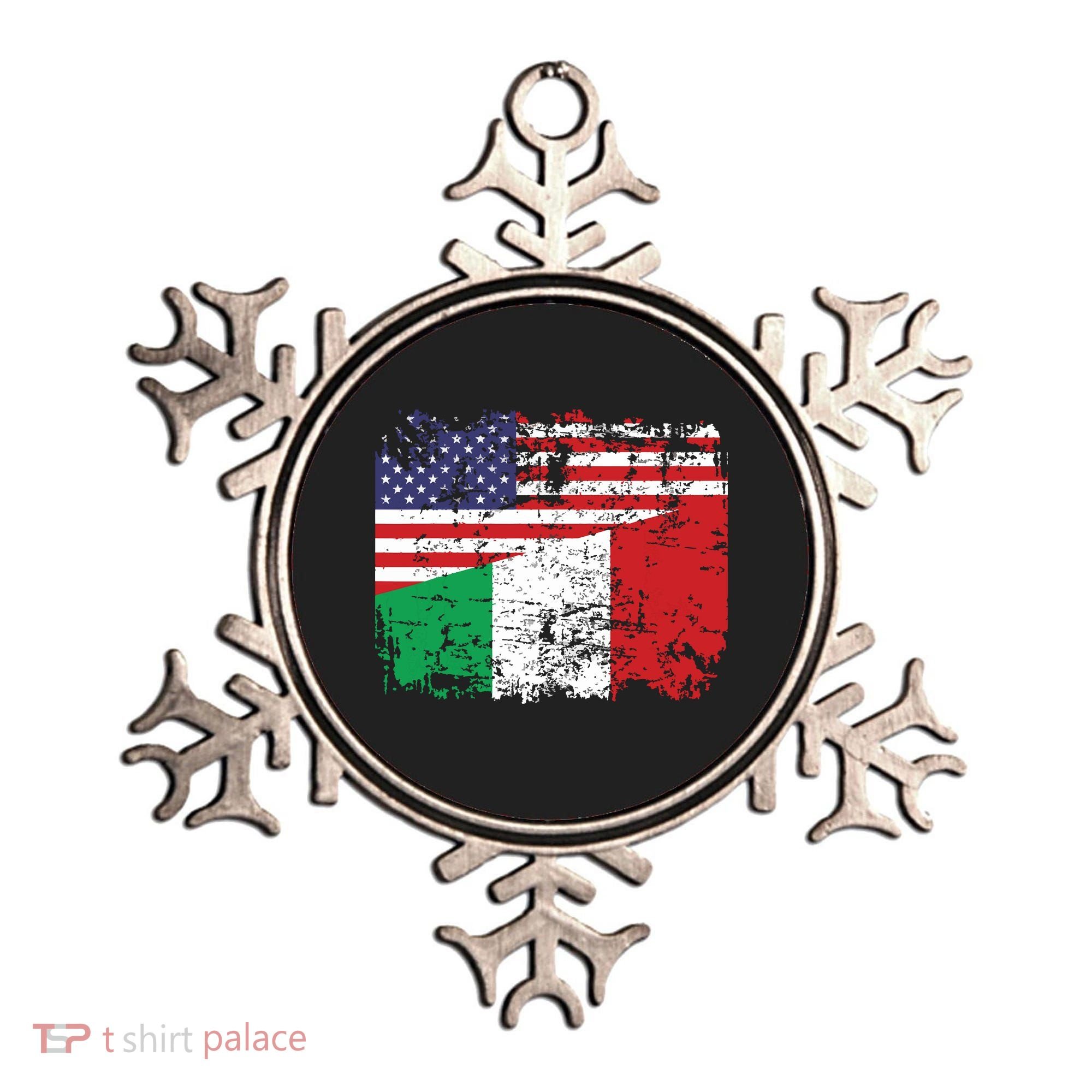 ITALIAN ROOTS Half American Flag USA ITALY FLAG Ornament