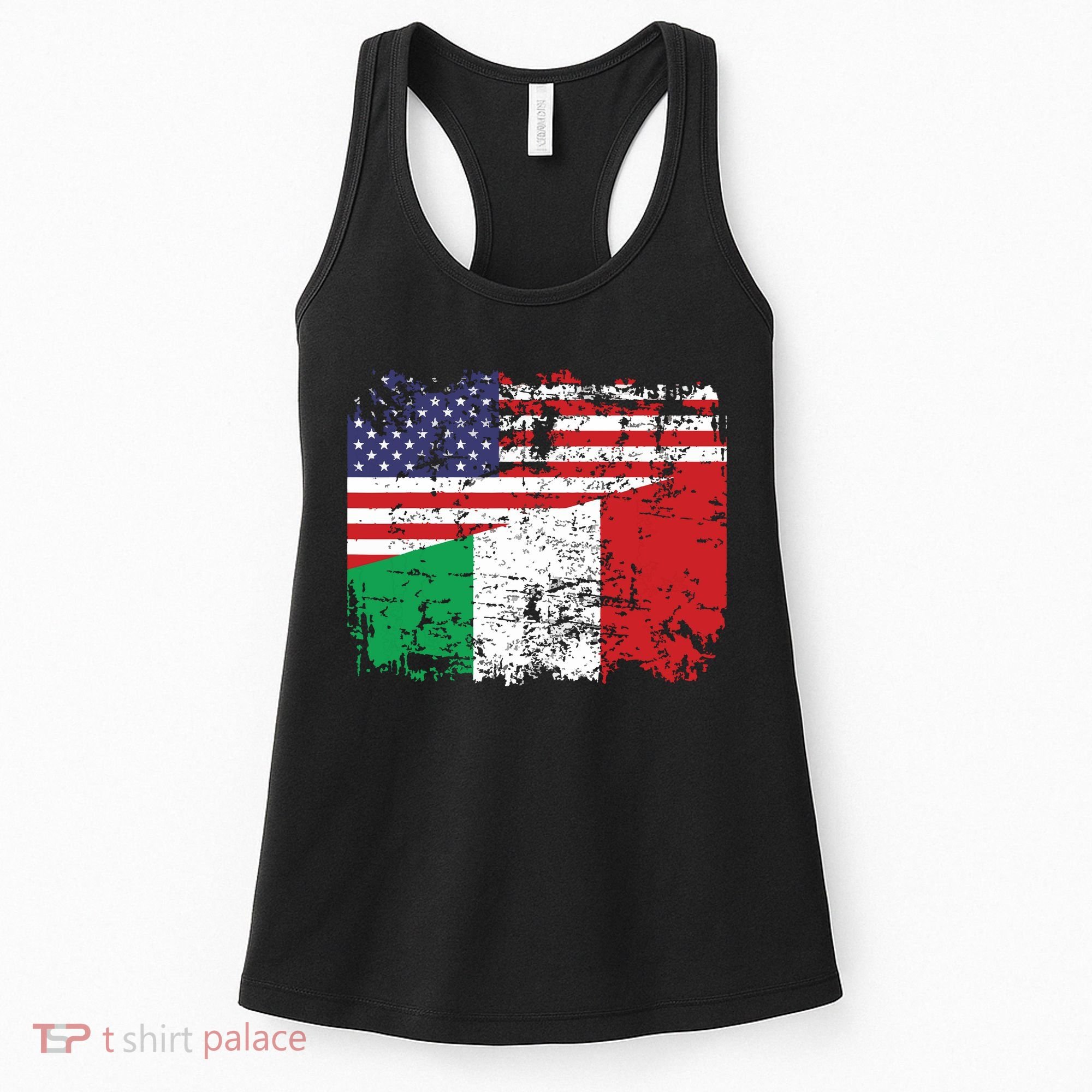 ITALIAN ROOTS Half American Flag USA ITALY FLAG Women's Tank Top