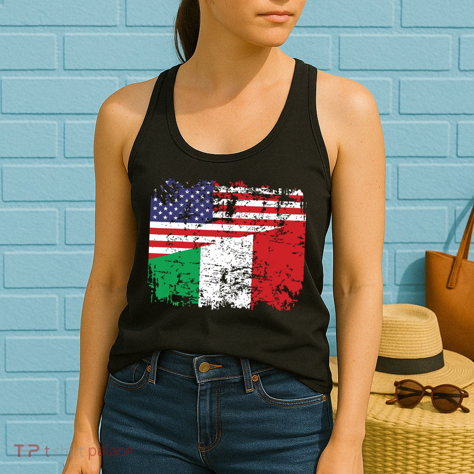 ITALIAN ROOTS Half American Flag USA ITALY FLAG Women's Tank Top