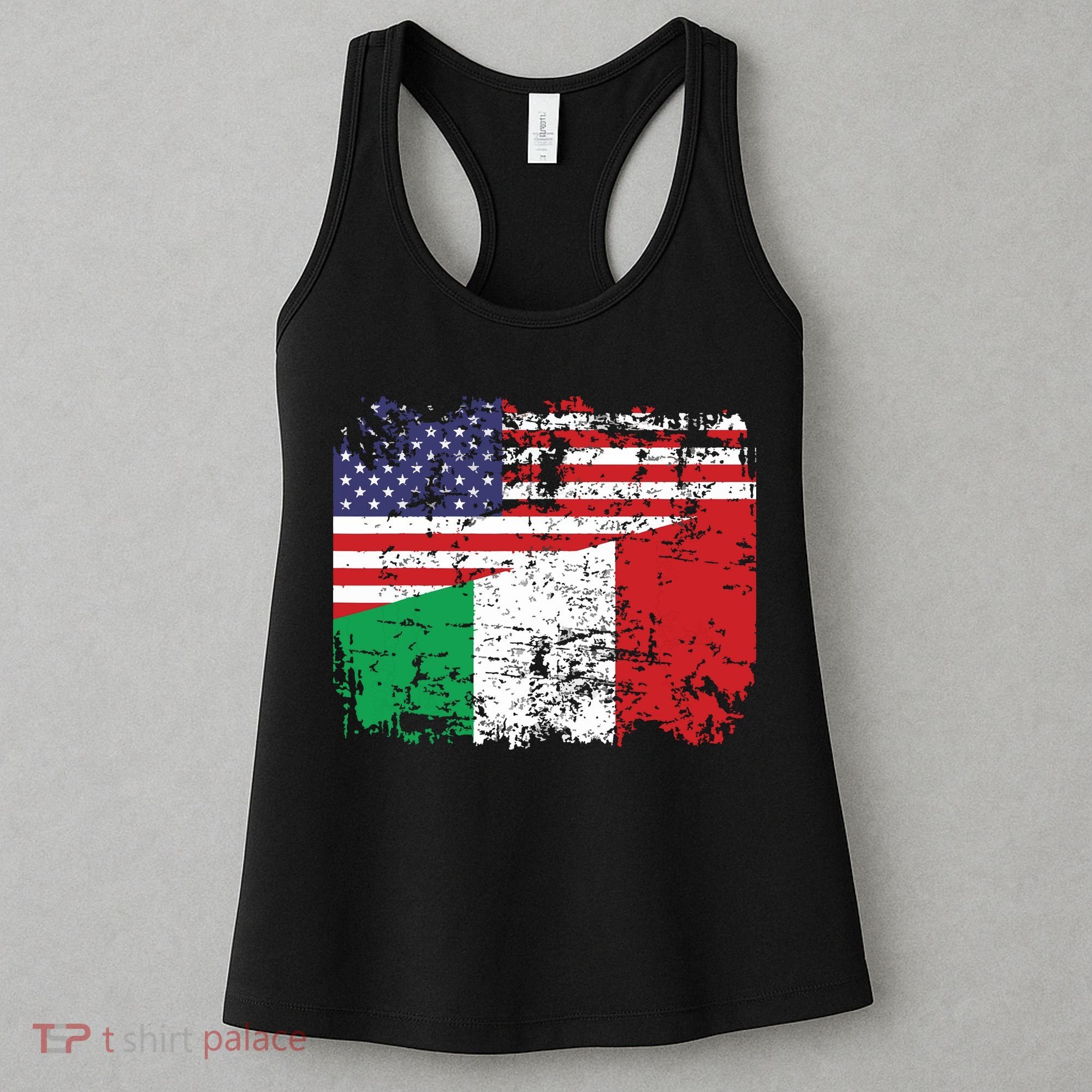 ITALIAN ROOTS Half American Flag USA ITALY FLAG Women's Tank Top
