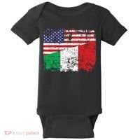 ITALIAN ROOTS Half American Flag USA ITALY FLAG Baby Bodysuit thumb 0