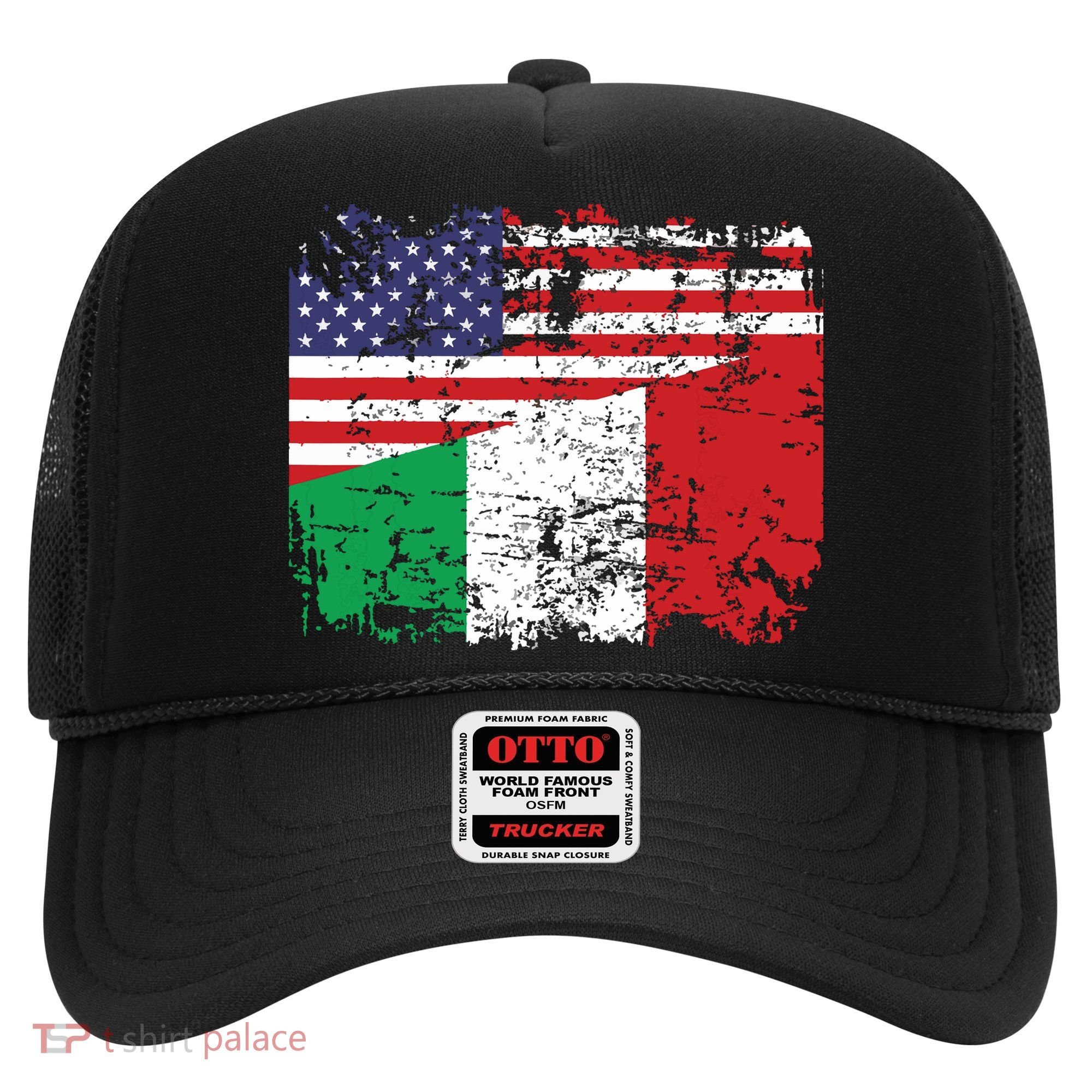 ITALIAN ROOTS Half American Flag USA ITALY FLAG Hat