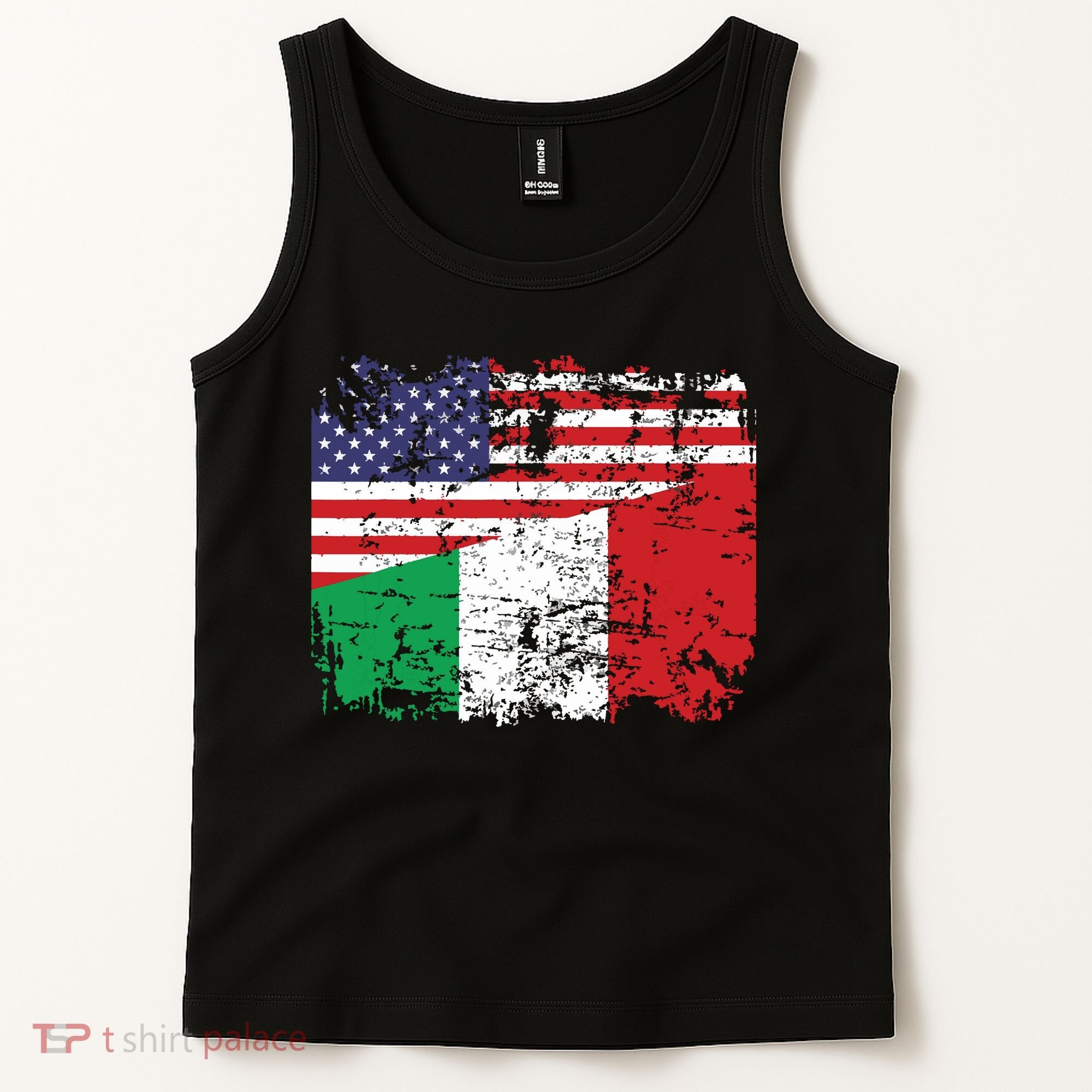 ITALIAN ROOTS Half American Flag USA ITALY FLAG Tank Top
