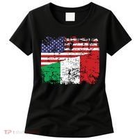 ITALIAN ROOTS Half American Flag USA ITALY FLAG Women's T-Shirt thumb 0