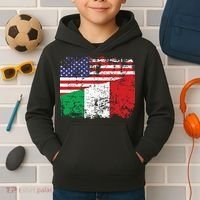 ITALIAN ROOTS Half American Flag USA ITALY FLAG Kids Hoodie thumb 2