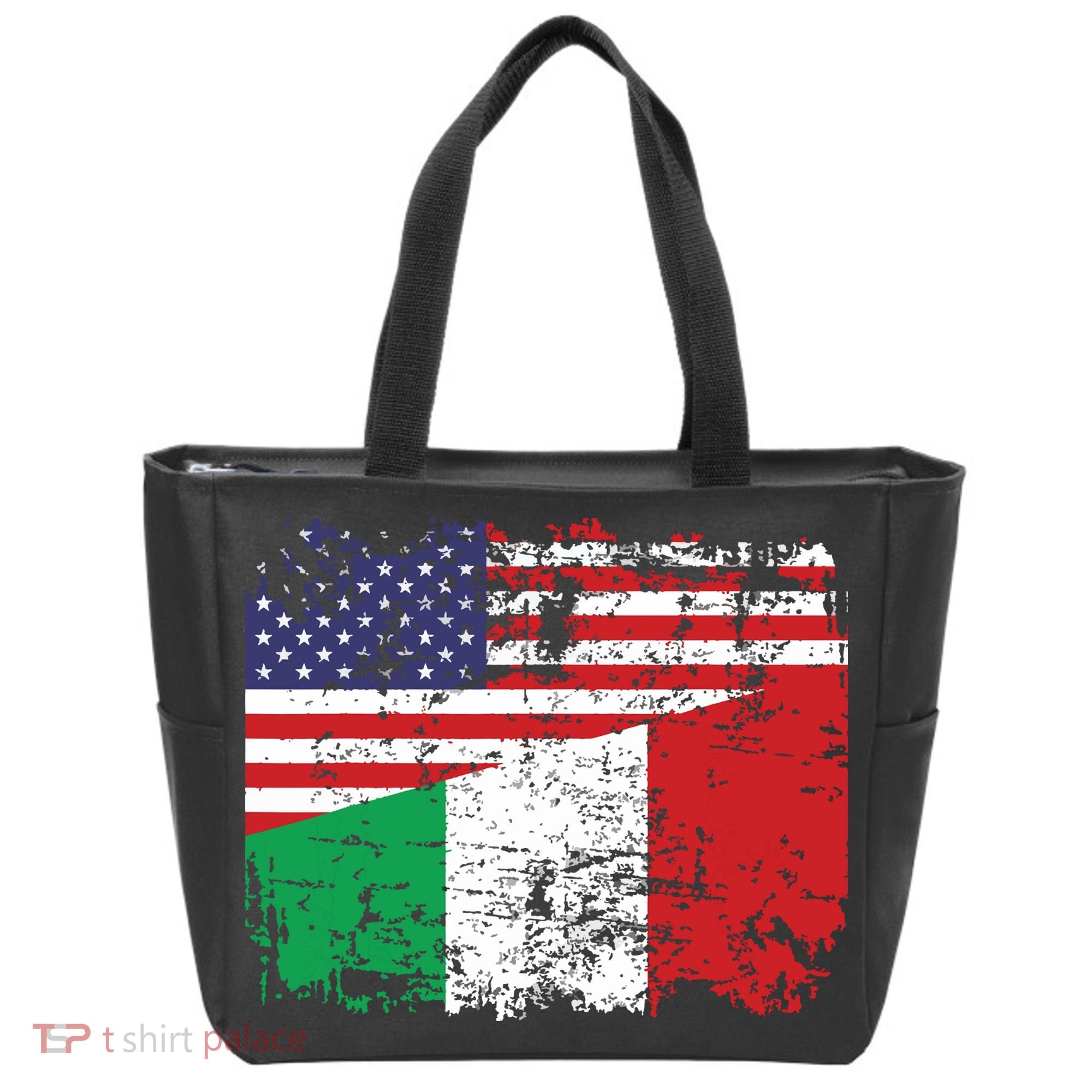 ITALIAN ROOTS Half American Flag USA ITALY FLAG Tote Bag