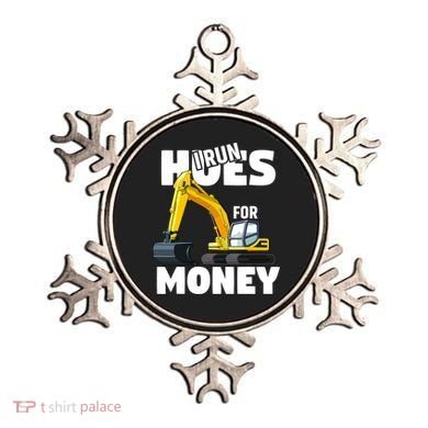I Run Hoes For Money Funny Construction Worker Humor Ornament