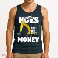 I Run Hoes For Money Funny Construction Worker Humor Tank Top thumb 3