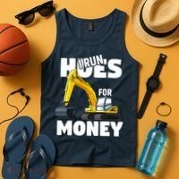 I Run Hoes For Money Funny Construction Worker Humor Tank Top thumb 4