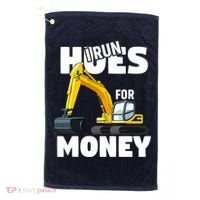 I Run Hoes For Money Funny Construction Worker Humor Golf Towel thumb 0