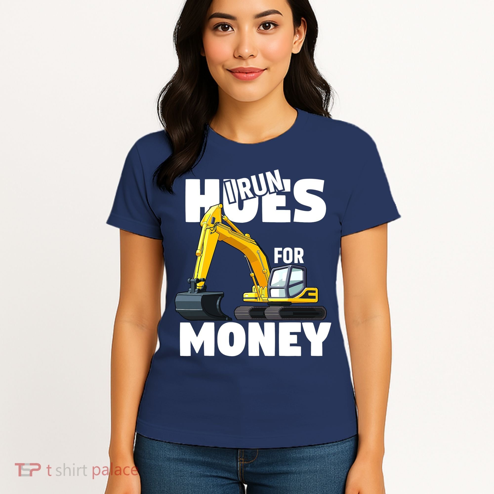 I Run Hoes For Money Funny Construction Worker Humor Women's T-Shirt