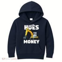 I Run Hoes For Money Funny Construction Worker Humor Kids Hoodie thumb 0