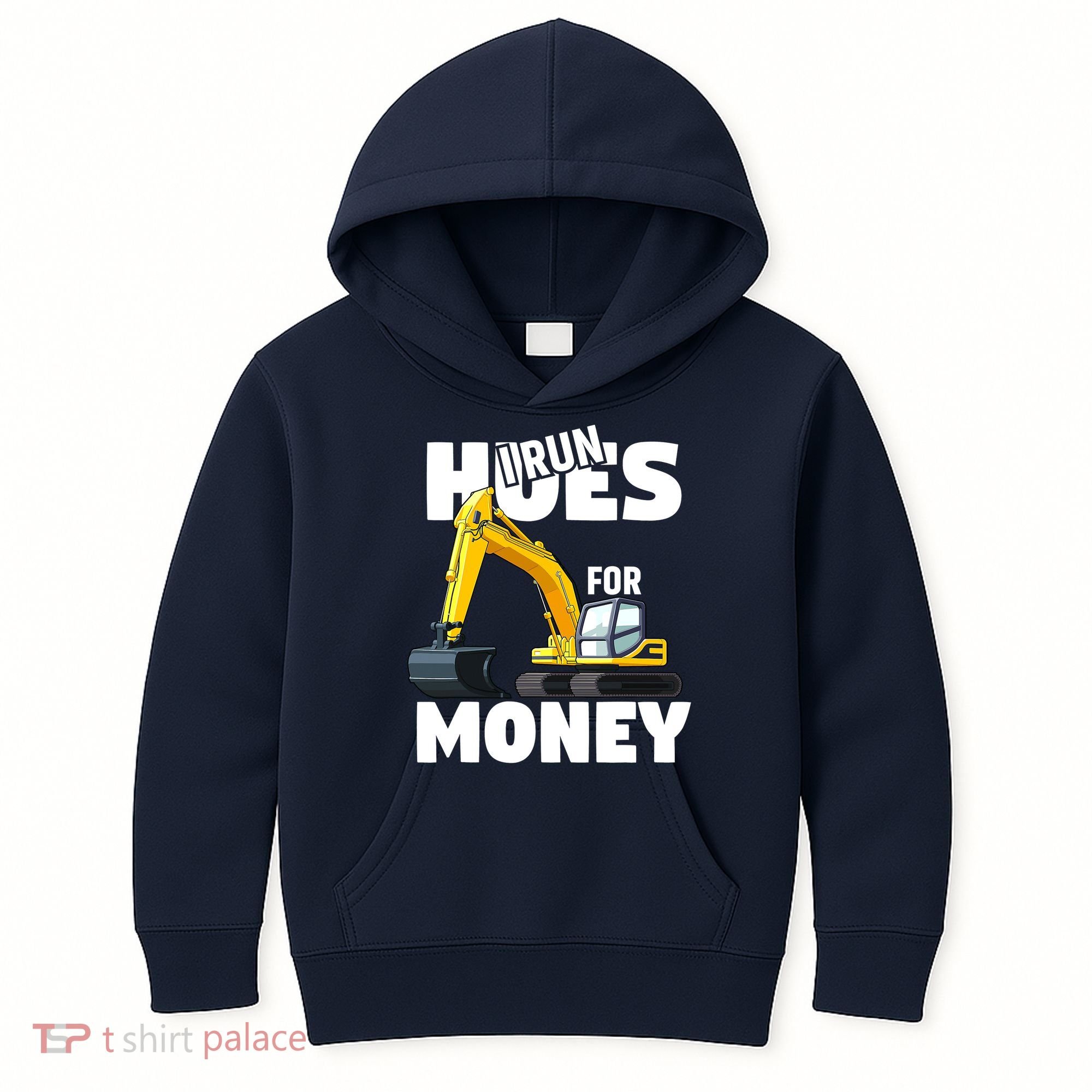 I Run Hoes For Money Funny Construction Worker Humor Kids Hoodie