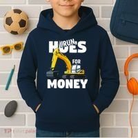 I Run Hoes For Money Funny Construction Worker Humor Kids Hoodie thumb 2
