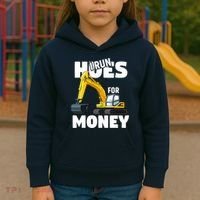 I Run Hoes For Money Funny Construction Worker Humor Kids Hoodie thumb 3